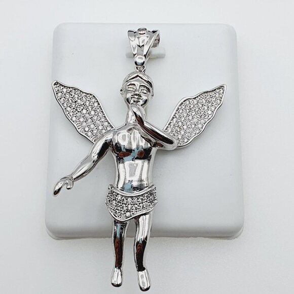 "925 Sterling Silver Plated CZ Pendant, INUS1BR091 - Picture 10 of 11